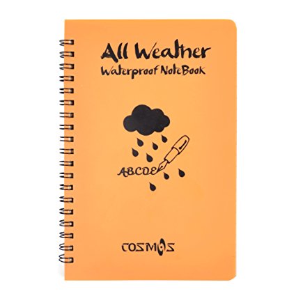 Cosmos ® Orange Tactical Waterproof All-weather /Shower /Aqua Notes /Pocket Notebook /Notepad (Size: 5 x 7 inches)