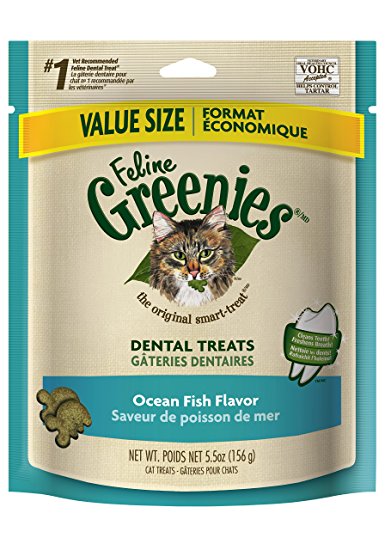 FELINE GREENIES Dental Treats for Cats Ocean Fish Flavor 5.5 oz