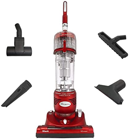 Shark Infinity Euro-Pro Cyclonic Upright Bagless Vacuum with Tools, Red | NV31W