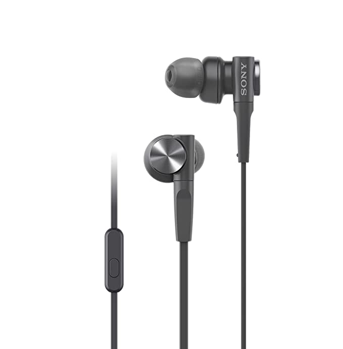 Sony MDRXB55AP Extra Bass Earbud Headphones/Headset with Mic for Phone Call, Black