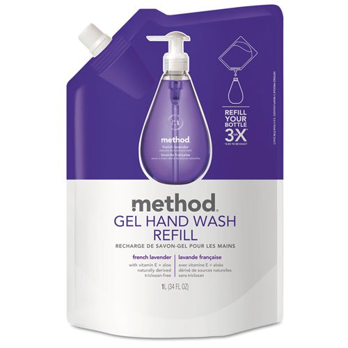 Method 00654 Gel Hand Wash Refill, French Lavender, 34 oz Pouch