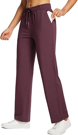 BALEAF Women's 28"/30" Straight Leg Sweatpants Wide Leg Athletic Lounge Pants Pockets Stretch Soft Workout