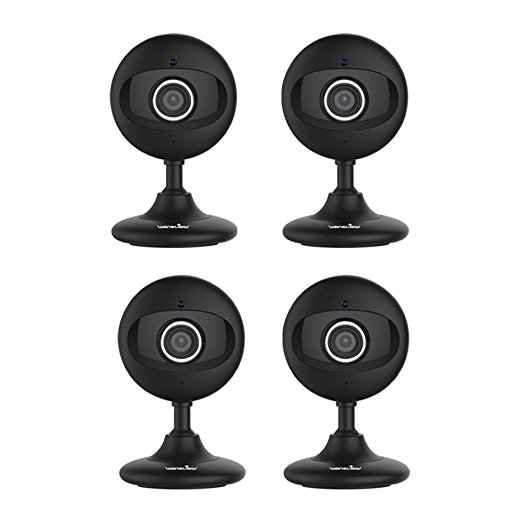 Wansview Home Security Camera, 720P WiFi Wireless IP Camera for Baby /Elder/ Pet/Nanny Monitor with Night Vision K2 4Pack (Black)