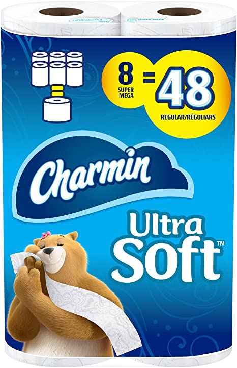 Charmin Ultra Soft Toilet Paper, 8 Super Mega Rolls Bath Tissue = 48 Regular Rolls