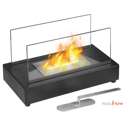 Moda Flame Vigo Ventless Table Top Ethanol Fireplace in Black