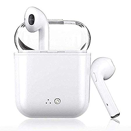 Bluetooth Earbuds Wireless Earbuds Bluetooth Headphones Mini in-Ear Earphones Stereo Noise Canceling with Charging Case for All Bluetooth Device (White-B01W)