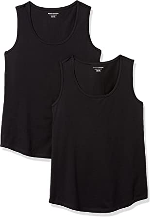 Amazon Essentials Womens 2-Pack Classic Fit 100% Cotton Sleeveless Tank Top