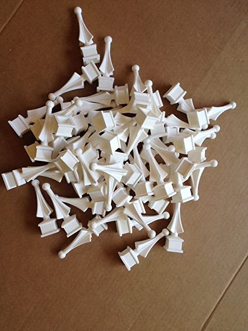New Lot of 40 White Plastic 1 inch picket fence finials