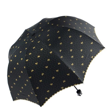 Jenabee® Black Vinyl Underneath Parasol Bowknot Sun Block Umbrella Sun-Proof Rain Umbrellas UV Protective
