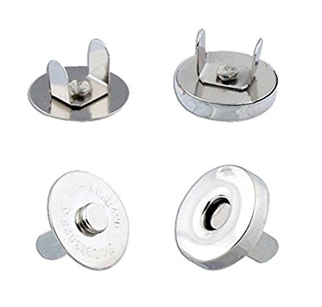 100 Sets Silver Tone Magnetic Purse Snap Clasps/ Closure Purse Handbag 14mm (14mm-100)
