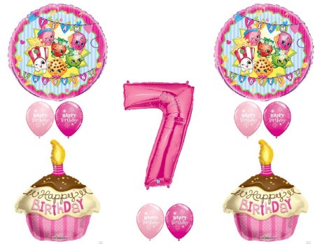 SHOPKINS 7th Seventh BIRTHDAY PARTY Balloons Decorations Supplies Cupcake Cookie