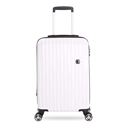 SWISSGEAR 7272 20" Polycarbonate USB Energie Expandable Carry On Hardside Spinner Luggage - White