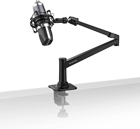 Smatree Mic Arm Desk Mount for Shure SM7B/SM58/MV7/Blue Yeti/AT2020 Mic, Shure SM7B Mic Stand, Metal Mic Arm Stand with 5/8" Adapter for Singing,Podcasts and Recording