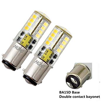 BA15D LED Bulb AC/DC 12V, Double Bayonet Base 5W Daylight White 6000K, 35W Halogen Equivalent, 1076 1130 1176 1142 LED Replacement for Interior RV, Camper (pack of 2)