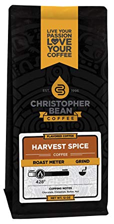 Christopher Bean Coffee Flavored Ground Coffee, Harvest Spice, 12 ounce