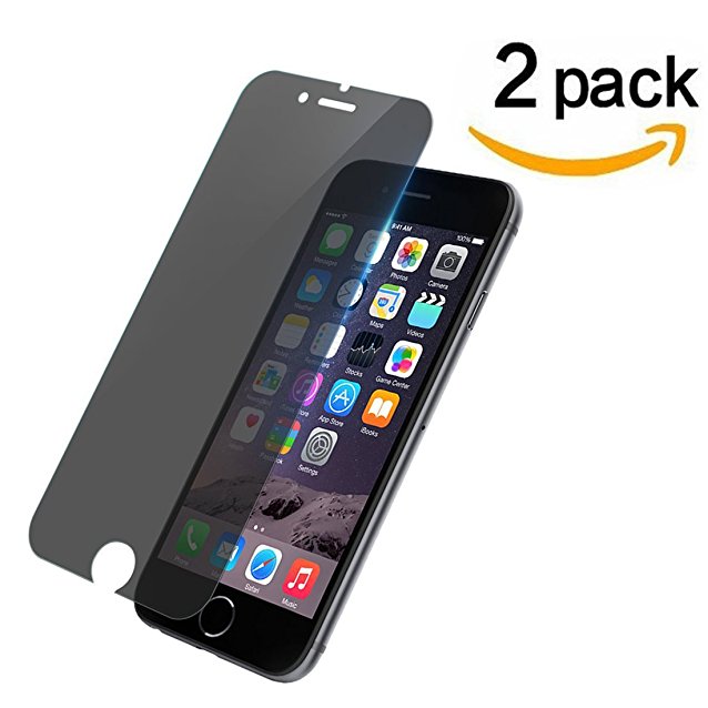 [2 Pack] iPhone 8 7 6s 6 Privacy Screen Protector, Rheshine iPhone 8 7 6s 6 Anti-Spy Tempered Glass Screen Protector [Anti-Fingerprint] [Bubble Free] [Scratch-Resistant] (Black)