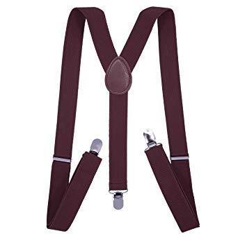 Men's Suspenders - 1" Width Adjustable Straps - Stylish Y Back Style by SEEMAVI
