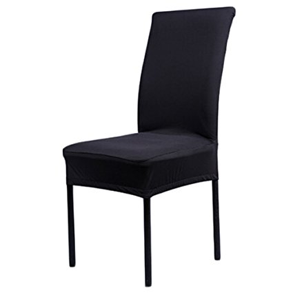 TRURENDI Paddy Stretch Removable Dinner Room Stool Chair Slipcovers (Black)