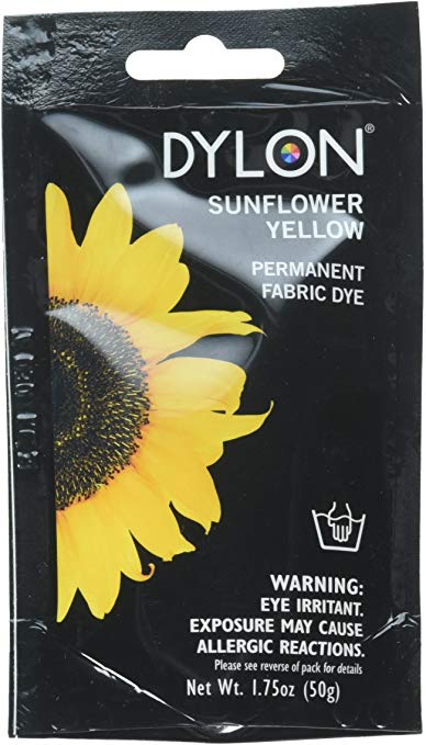 Dylon 87005 Permanent Fabric Dye, 1.75-Ounce, Sunflower Yellow