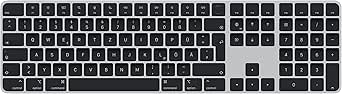 Apple Magic Keyboard with Touch ID and Numeric Keypad: Wireless, Bluetooth, Rechargeable. Works with Mac Computers with Apple Silicon; German - Black Keys