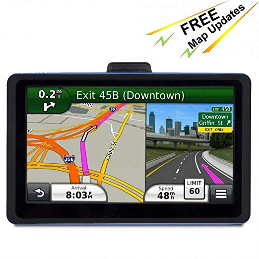 GPS Navigation for Car, 7 inches 8GB Lifetime Map Update Spoken Turn-to-Turn Navigation System for Cars, Vehicle GPS Navigator Lifetime Free Maps
