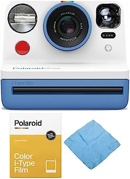 Polaroid Originals Now Viewfinder i-Type Instant Camera (Blue) Bundle with Film (3 Items)