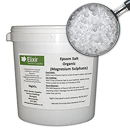 Organic Epsom Salts (Magnesium Sulphate) | BP / FCC / Food Grade | 10kg Tub by Elixir Gardens ®