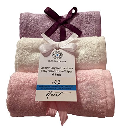 Bamboo Washcloths Face Towels for Sensitive Skin Great for Baby or Adult 6 Pack