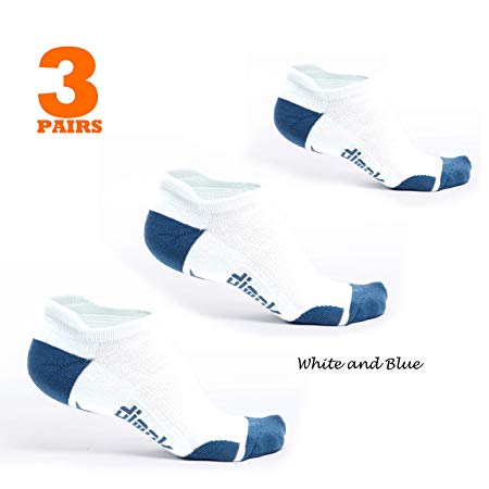 dimok Athletic Running Socks - No Show Wicking Blister Resistant Long Distance Sport Socks for Men and Women