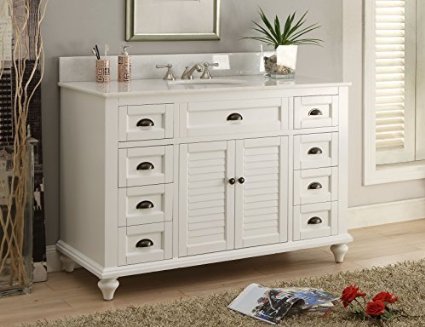 Glennville 49 Cottage Bathroom Vanity Cabinet Set in White GD28327