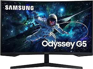 Samsung Odyssey G5 LS27CG552EUXXU 27" Gaming Monitor - QHD 2560x1440, 1000R Curved, 165Hz, 1ms, HDR10