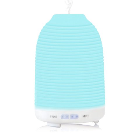 Aptoyu 120ml Essential Oil Diffuser Aromatherapy Ultrasonic Cool Mist Humidifier with Mist Mode Adjustment and Waterless Auto Shut-off Function for Home Office Bedroom, 7 Color Changing LED Lamps