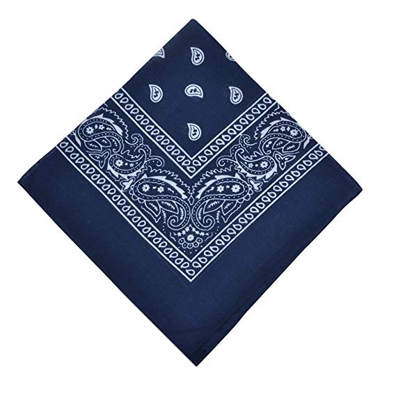 100% Cotton Bandanas, Alotpower Multipurpose Paisley Printing Cowboy Bandana Headbands Handkerchiefs Necktie