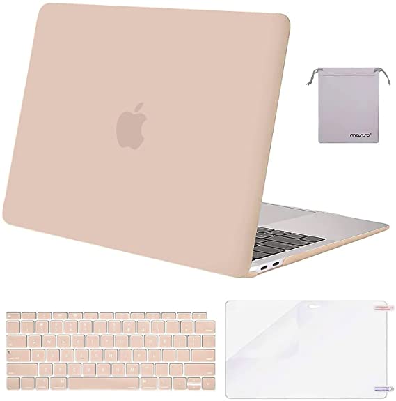 MOSISO Compatible with MacBook Air 13 inch Case 2021 2020 2019 2018 Release A2337 M1 A2179 A1932 Retina Display Touch ID, Plastic Hard Shell&Keyboard Cover&Screen Protector&Storage Bag, Camel