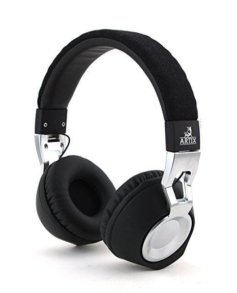 Artix Foldable Headphones with Microphone | NRGSound CL650 On-Ear Stereo Earphones | Great for Kids/Teens/Adults (Black)