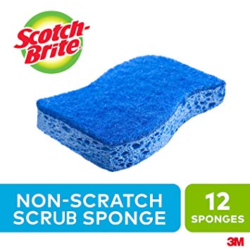 Scotch-Brite Scrub Sponge, 12 Pack, Non Scratch, Multipurpose, Kitchen Scrubber, Scour Sponge