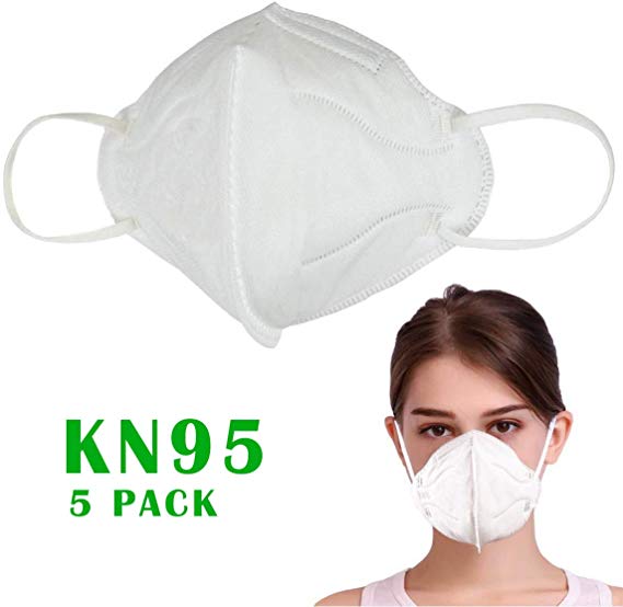 Dust Masks Disposable Anti Pollution Mask, KN95, safety mask Valve 5 Layer Activated Carbon Air Filter（5pack）