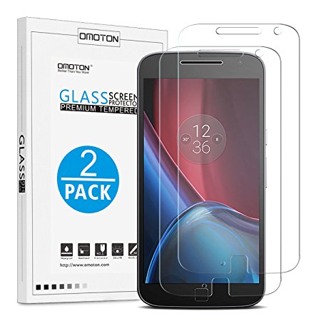 OMOTON Moto G4 Plus Screen Protector, Moto G Plus 4th Generation Tempered Glass Screen Protector with [Premium Clarity] [Scratch-Resistant] [No-Bubble Installation], Lifetime Warranty [Pack of 2] ¡­