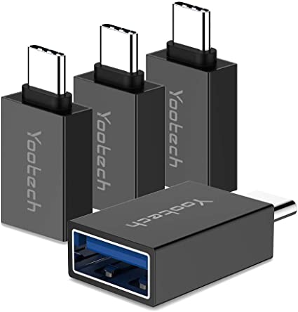 Yootech USB C to USB Adapter (4 Pack), [Side-by-Side Use] Aluminium Thunderbolt 3 to USB 3.0 OTG Connector Compatible with MacBook Pro 2019/2018, MacBook Air 2018, Dell XPS, Galaxy Note10, LG V30