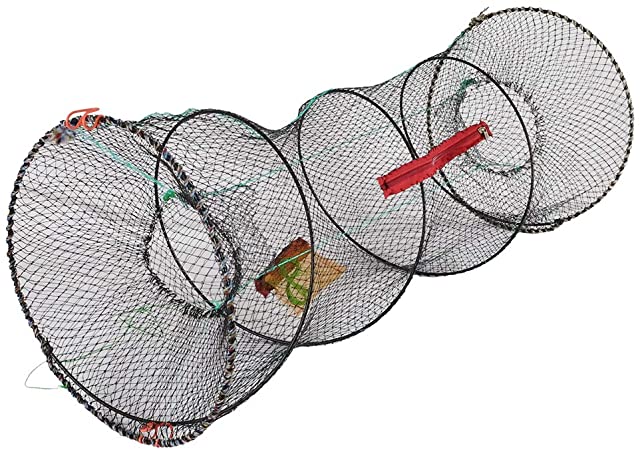 SF Fishing Casting Nets Crab Trap Crawfish Crayfish Lobster Shrimp Collapsible Cast Net Durable Black Mesh Fishing Nets Portable Folded Safe Fish Catching