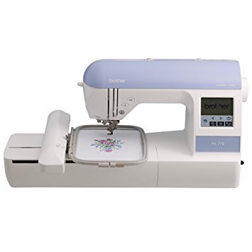 Brother PE770 5x7 inch Embroidery-only machine with built-in memory, USB port, 6 lettering fonts and 136 built-in designs