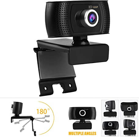 HD PC Webcam, 1080P Full HD Webcam | USB Desktop & Laptop Webcam Live Streaming Webcam with Microphone Widescreen HD Video Webcam Extended View for Video Calling Conference
