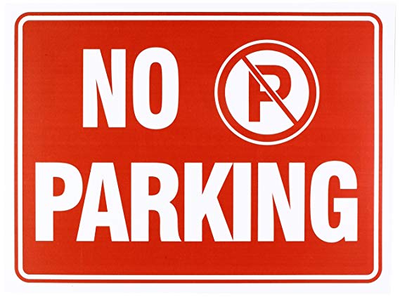 No Parking Sign 9 x 12 Inch - 4 Pack