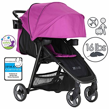 ZOE XLT DELUXE Full-Sized Lightweight Travel & Everyday Umbrella Stroller System (Eloise Plum)