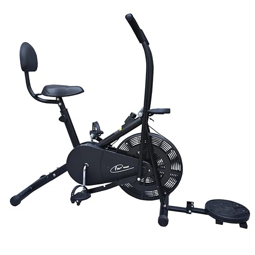 FIRST CHOICE FC-110 BST Air Bike Exercise Cycle with Moving or Stationary Handle | with Back Support Seat & Twister | Adjustable Resistance | Fitness Cycle for Home Gym
