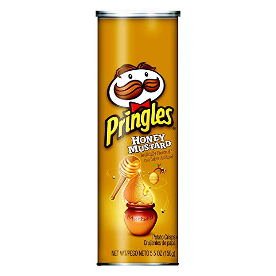 Pringles Potato Crisps Chips, Honey Mustard Flavored, 5.5 oz Can