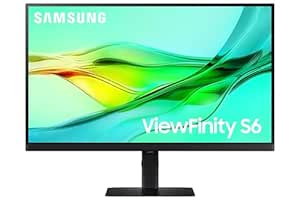 Samsung 27-Inch(68.47cm) QHD ViewFinity S6 Monitor, IPS, USB Type-C, 100 Hz, LAN Port, DP, HDR10, KVM Switch, Easy Setup, Height Adjustable Stand, Eye Care Technology (LS27D604UAWXXL, Black)