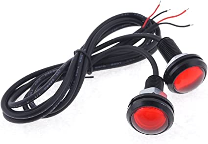 uxcell 2pcs 23mm Red Eagle Eye LED Lamp Daytime Running Lights DC 12V for Automobile