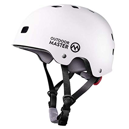 OutdoorMaster Skateboard Helmet - CPSC Certified Lightweight, Low-Profile Skate & Freestyle BMX Helmet with Removable Lining - 12 Vents Ventilation System - for Kids, Youth & Adults