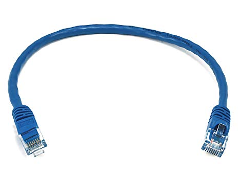 Monoprice 1FT 24AWG Cat6 550MHz UTP Ethernet Bare Copper Network Cable - Blue